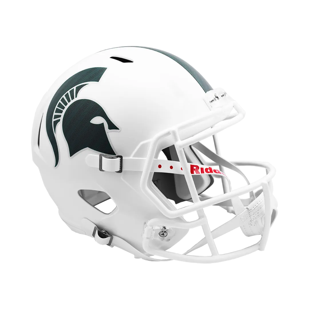 Michigan State Spartans Matte White Speed Riddell Mini Football Helmet