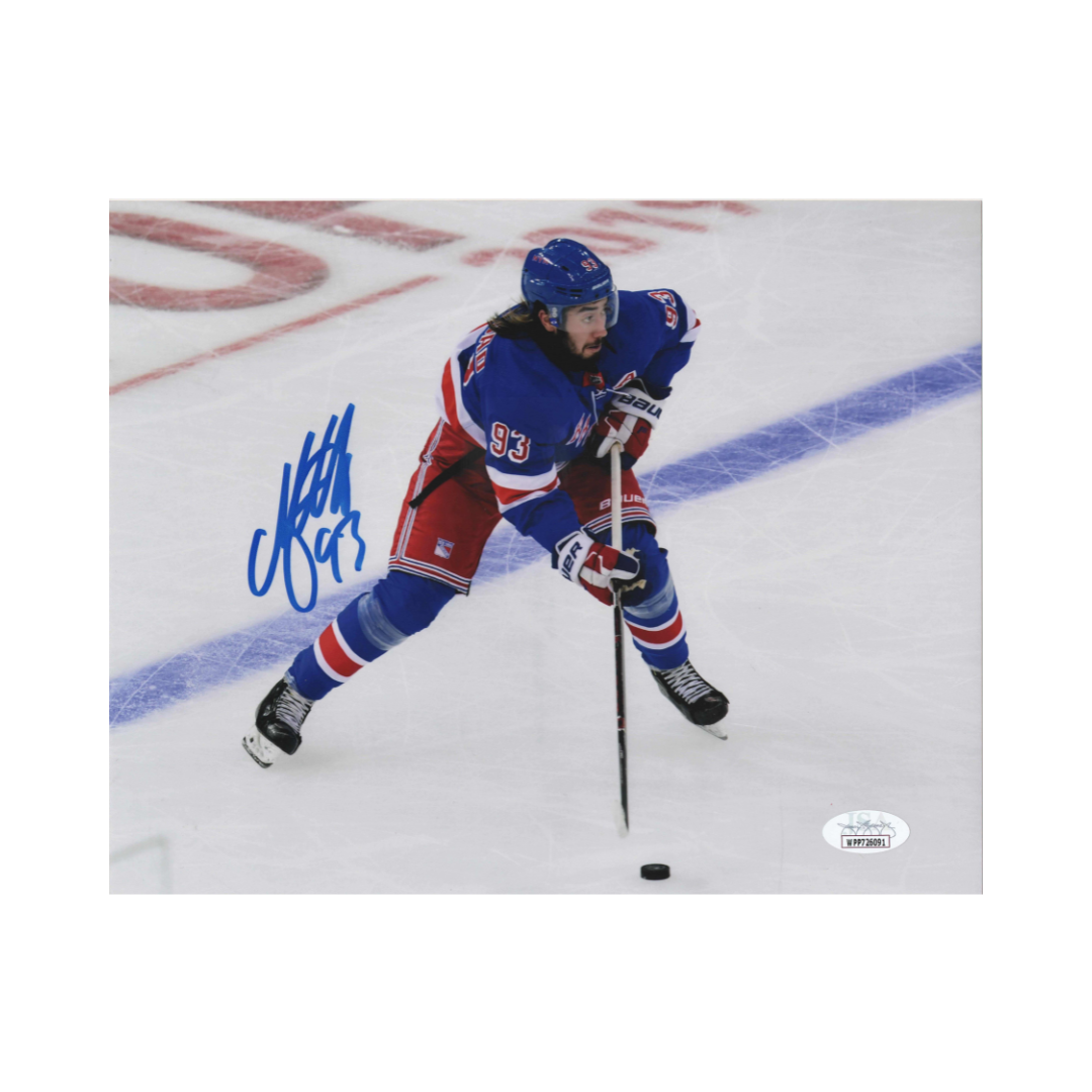 Mika Zibanejad New York Rangers Autographed Skating 8X10 Photo - JSA COA