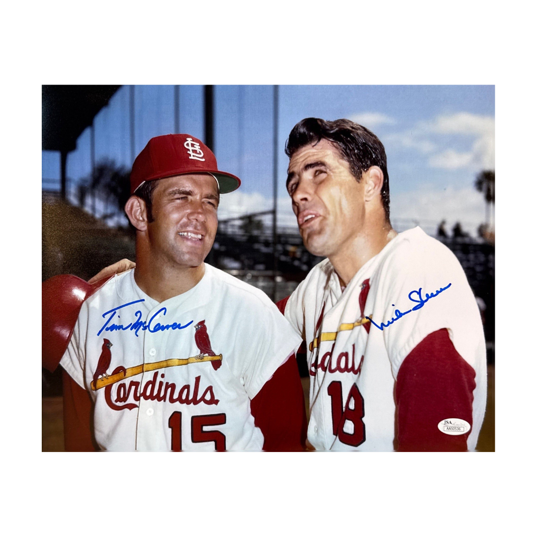 Mike Shannon And Tim McCarver St Louis Cardinals Dual Autographed 11x14 Photo - JSA COA