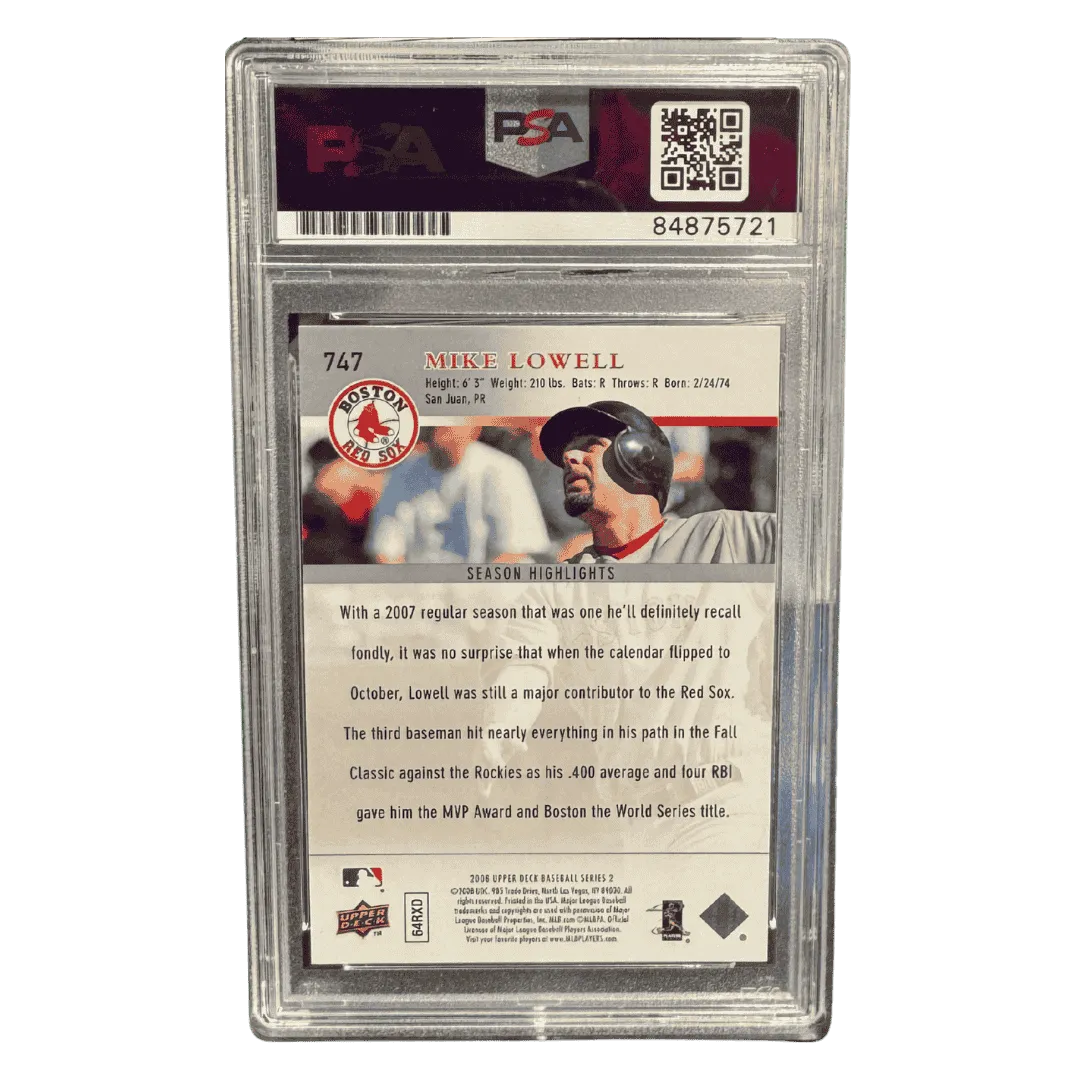 Mike Lowell 2008 Upper Deck Baseball Series 2 Season Highlights Autograph Card #747