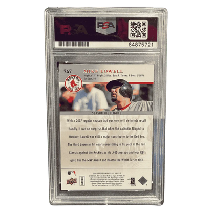 Mike Lowell 2008 Upper Deck Baseball Series 2 Season Highlights Autograph Card #747