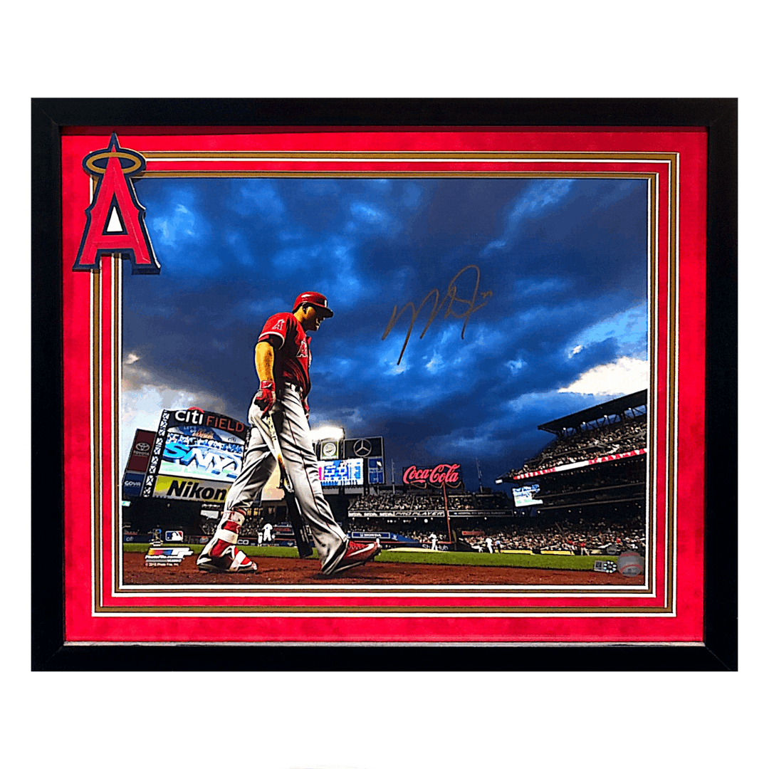 Mike Trout Los Angeles Angels Autographed Framed 16x20 - MLB & Steiner COA