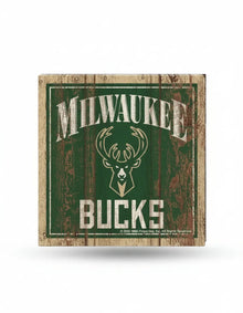 Milwaukee Bucks Wooden Magnet 3" x 3"