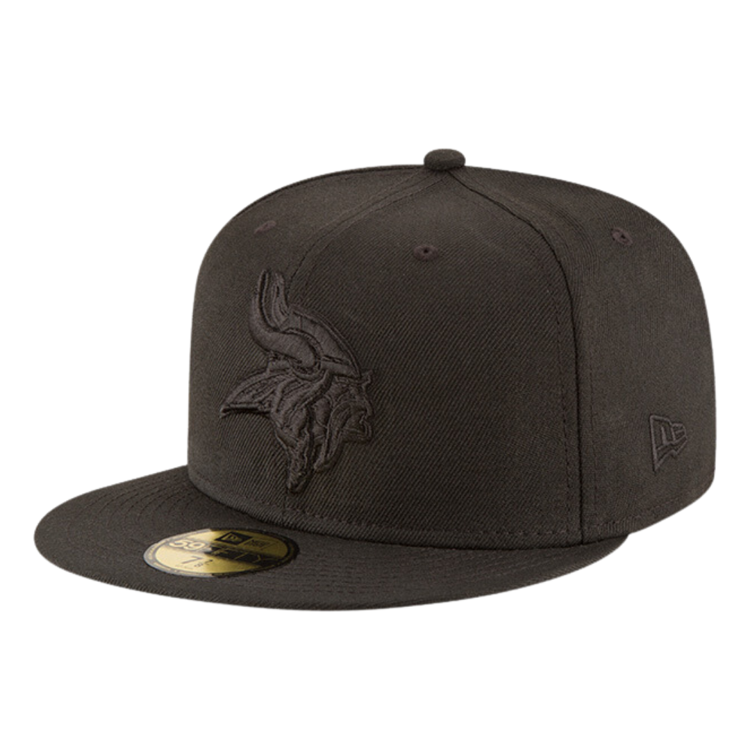 Minnesota Vikings Black On Black New Era 59FIFTY Fitted Hat