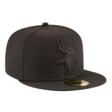 Minnesota Vikings Black On Black New Era 59FIFTY Fitted Hat