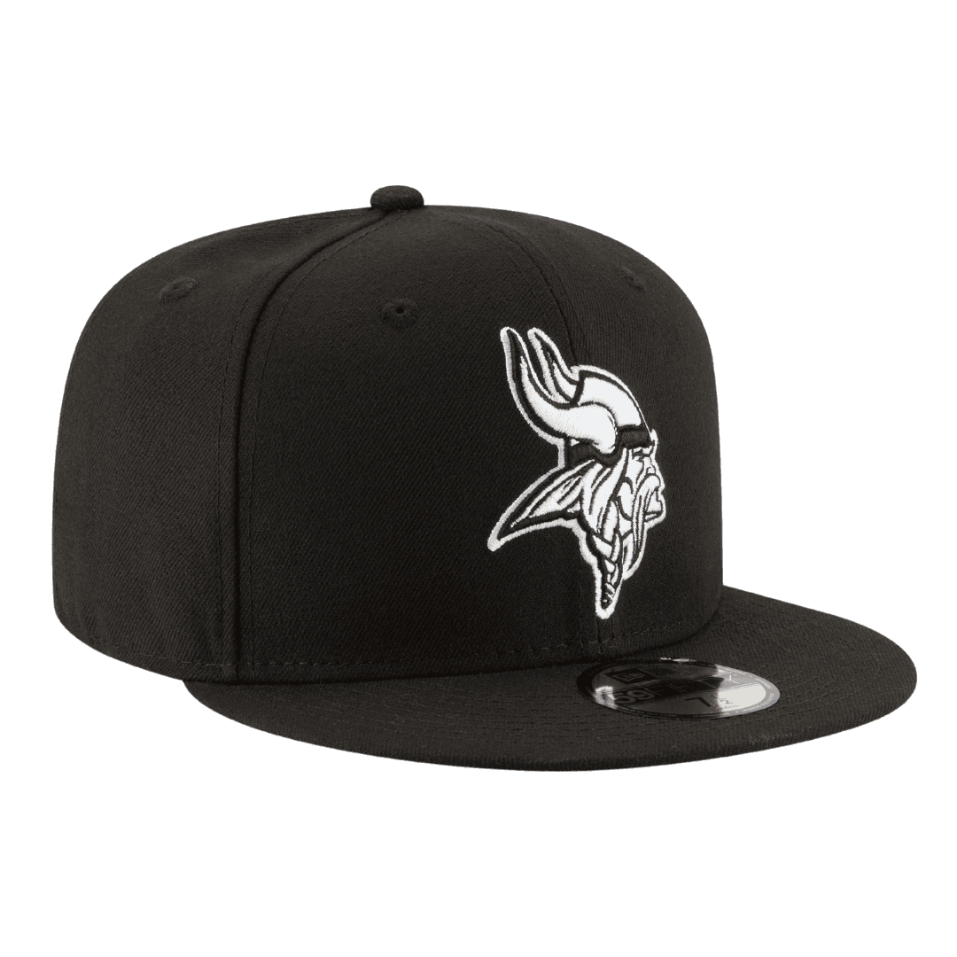 Minnesota Vikings Black & White Logo New Era 59FIFTY Fitted Hat
