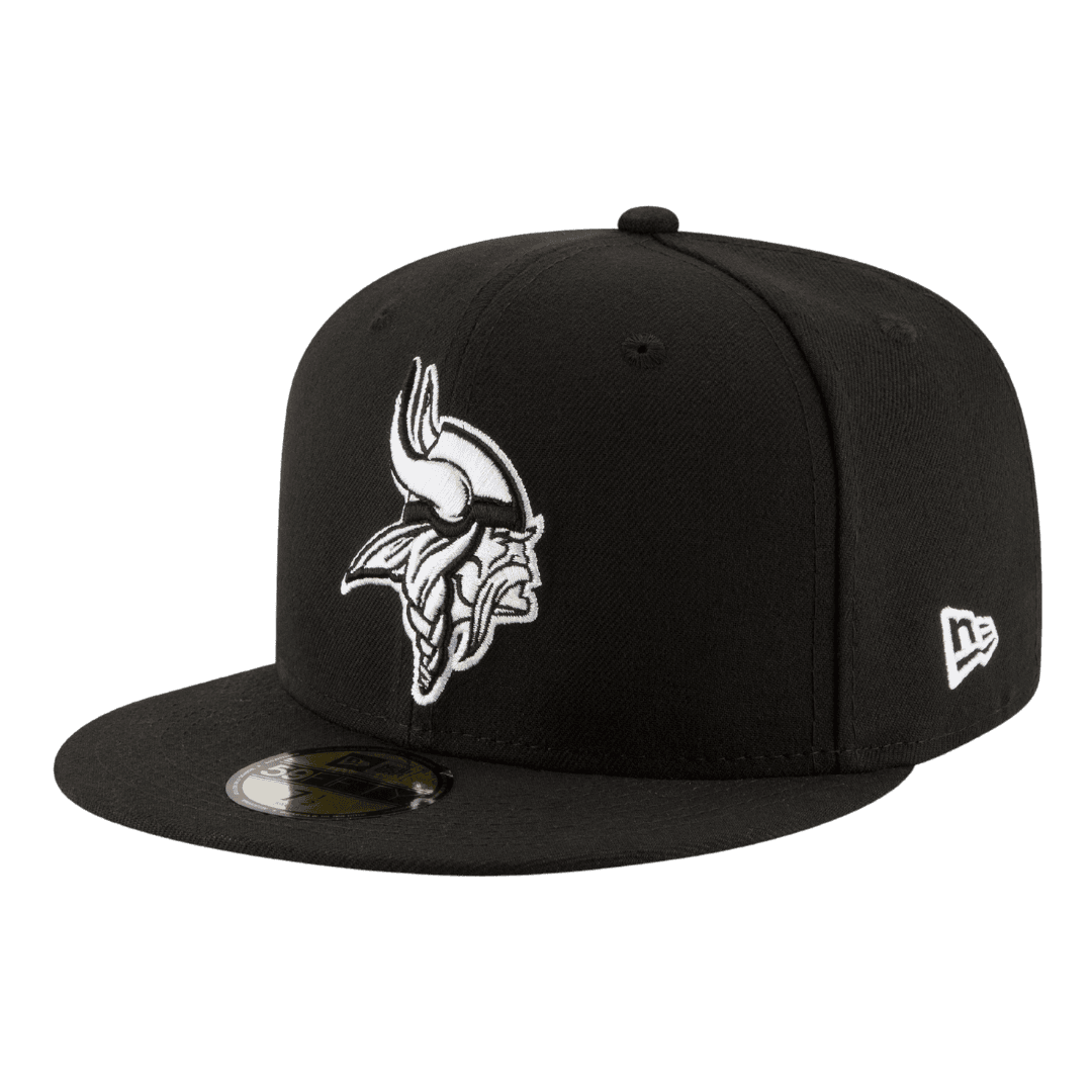 Minnesota Vikings Black & White Logo New Era 59FIFTY Fitted Hat