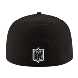 Minnesota Vikings Black & White Logo New Era 59FIFTY Fitted Hat