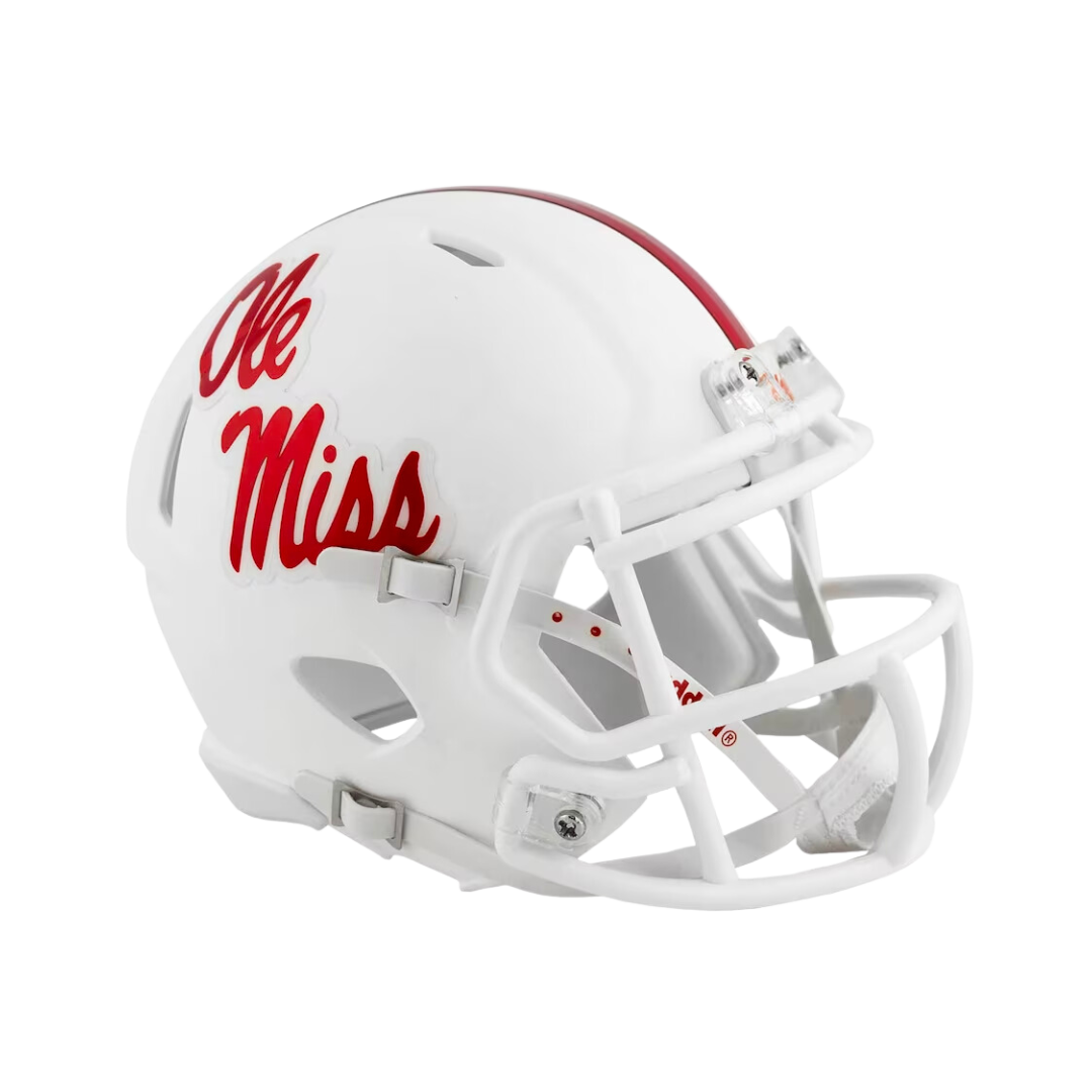 Mississippi Rebels Gloss White Speed Riddell Mini Football Helmet