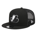 Montreal Expos Black & White Trucker New Era 9FIFTY Adjustable Snapback Hat