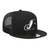 Montreal Expos Black & White Trucker New Era 9FIFTY Adjustable Snapback Hat