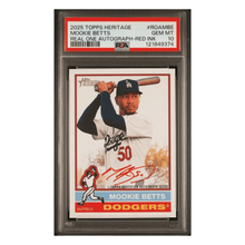 Mookie Betts PSA 10 2025 Topps Heritage Real One Autograph Red Ink #d/ 76 Card #ROAMBE