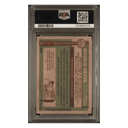 Mookie Betts PSA 10 2025 Topps Heritage Real One Autograph Red Ink #d/ 76 Card #ROAMBE