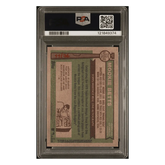 Mookie Betts PSA 10 2025 Topps Heritage Real One Autograph Red Ink #d/ 76 Card #ROAMBE