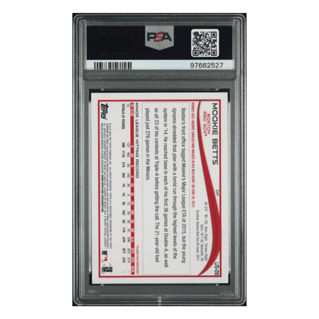 Mookie Betts PSA 8 2014 Topps Update Batting Card #US26