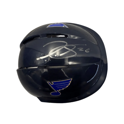 Nathan Walker St Louis Blues Autographed Mini Replica Blue Helmet - JSA COA