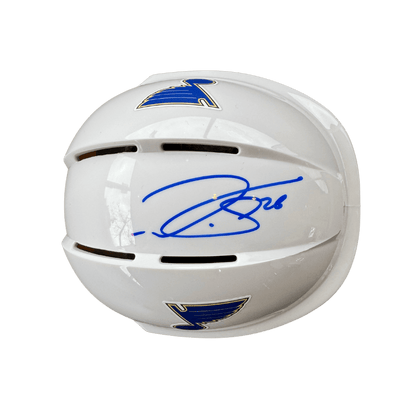 Nathan Walker St Louis Blues Autographed Mini Replica White Helmet - JSA COA