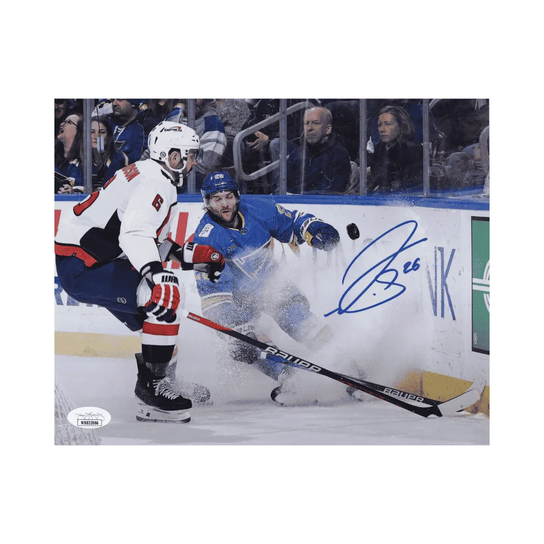 Nathan Walker St Louis Blues Autographed vs Capitals 8x10 Photo - JSA COA