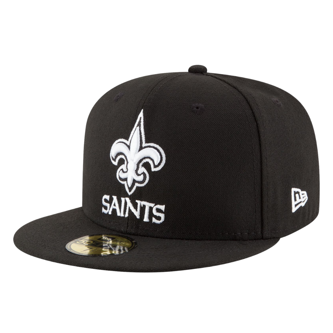 New Orleans Saints Black and White 59FIFTY Fitted Hat