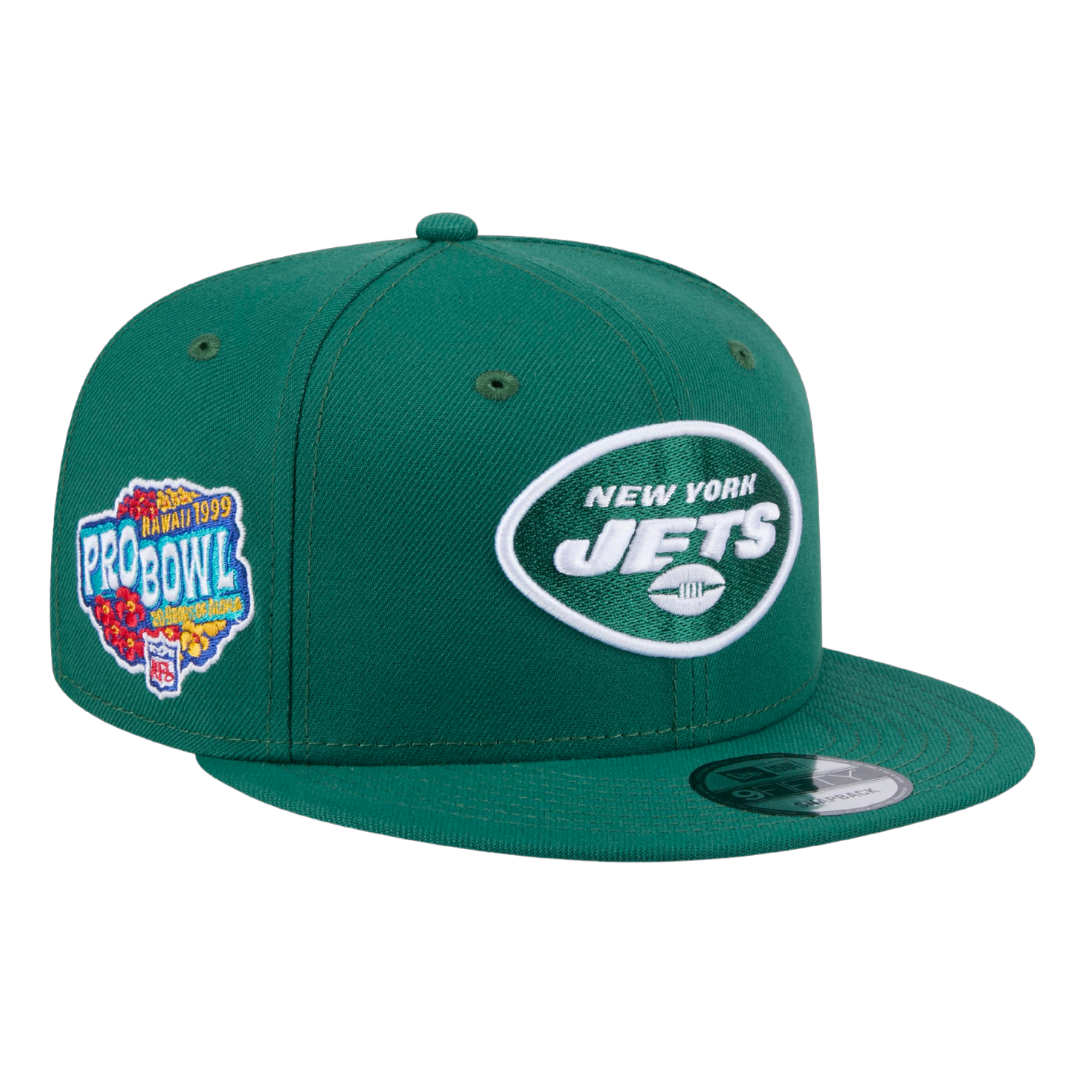 New York Jets 1999 Pro Bowl Patch New Era Green 9FIFTY Adjustable Snapback Hat
