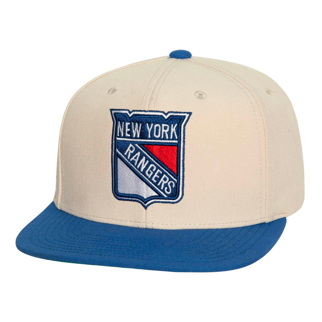 New York Rangers Mitchell and Ness Vintage Off White Snapback Hat
