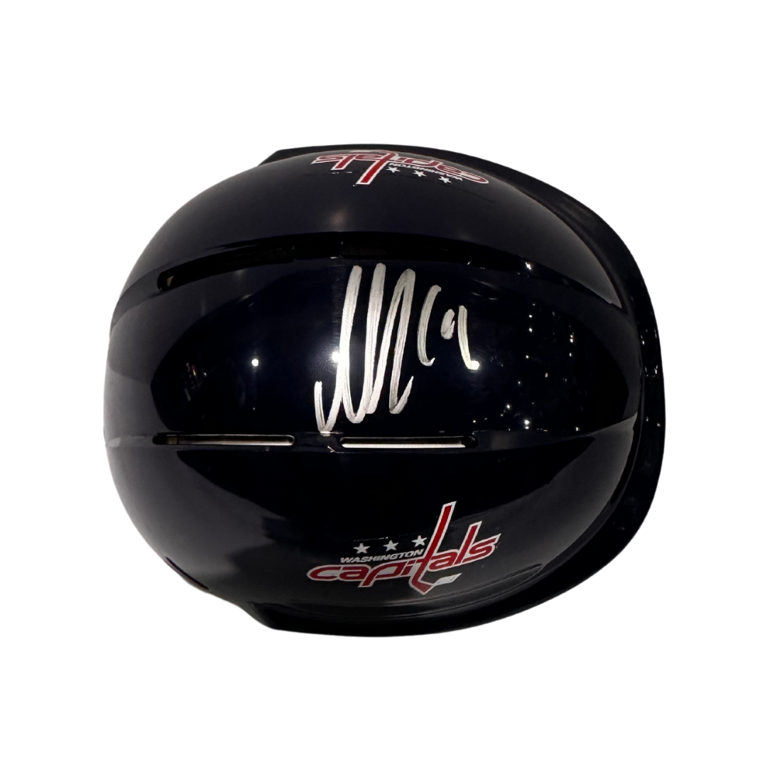 Nicklas Bäckström Washington Capitals Autographed Mini Replica Navy Helmet - JSA COA