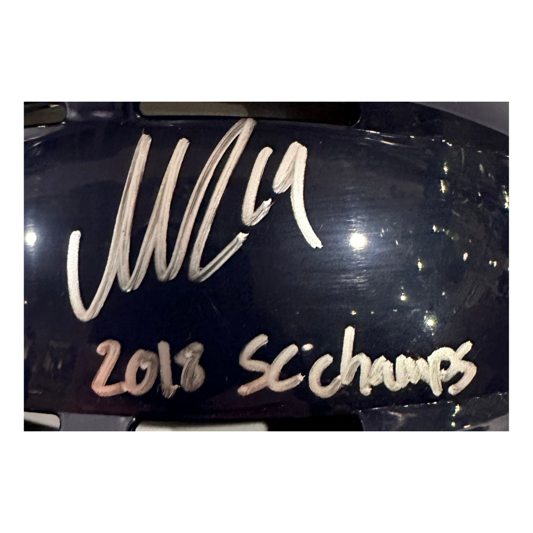 Nicklas Bäckström Washington Capitals Autographed Mini Replica Navy Helmet w/ "2018 SC Champs" Inscription - JSA COA