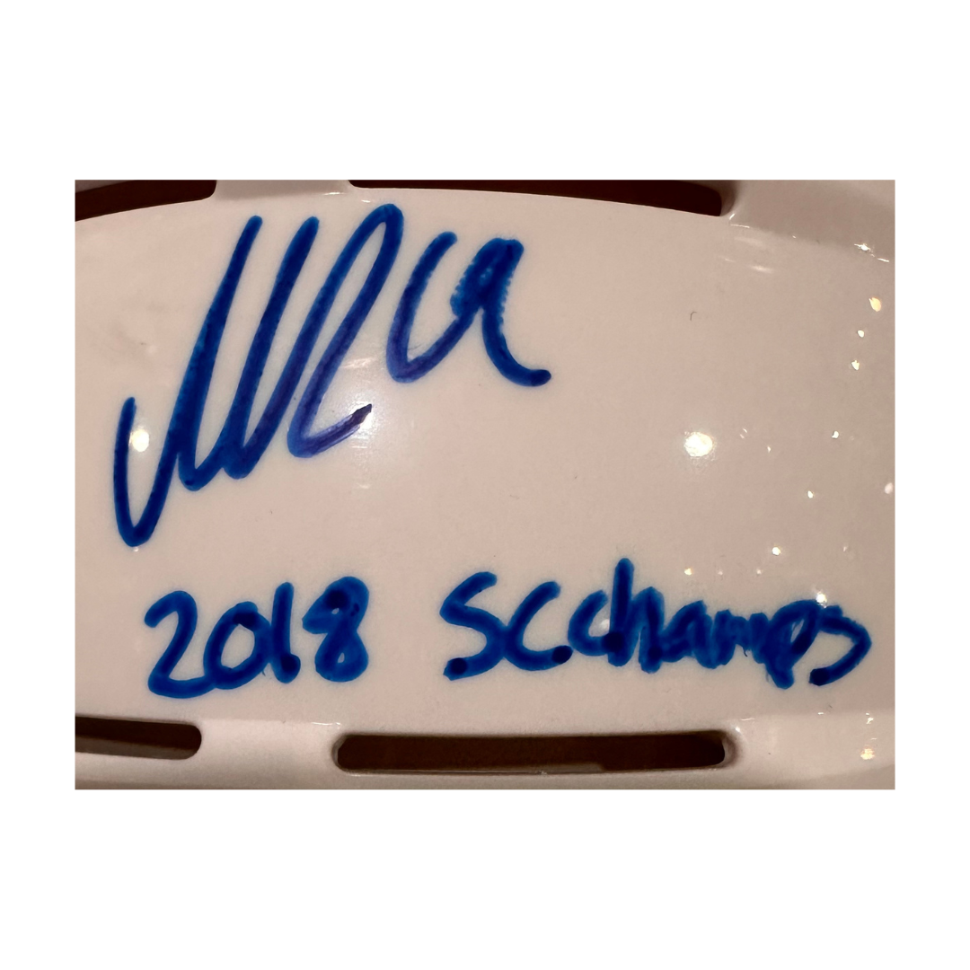 Nicklas Bäckström Washington Capitals Autographed Mini Replica White Helmet w/ "2018 SC Champs" Inscription  - JSA COA