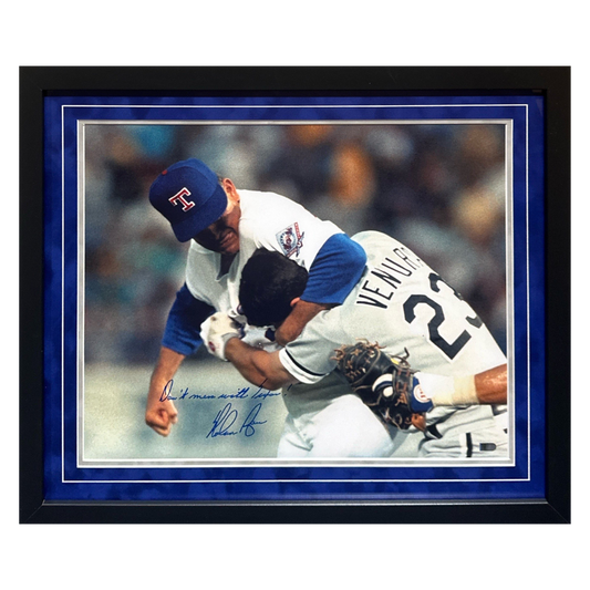 Nolan Ryan Texas Rangers Autographed Framed 16x20 w/ Inscription - AIV COA