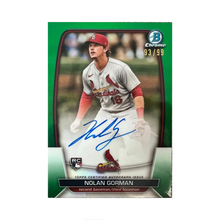 Nolan Gorman St Louis Cardinals 2023 Bowman Chrome Auto Green RC #93/99 CRA-NG