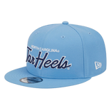 North Carolina Tar Heels Script Logo New Era Light Blue 9FIFTY Adjustable Snapback Hat