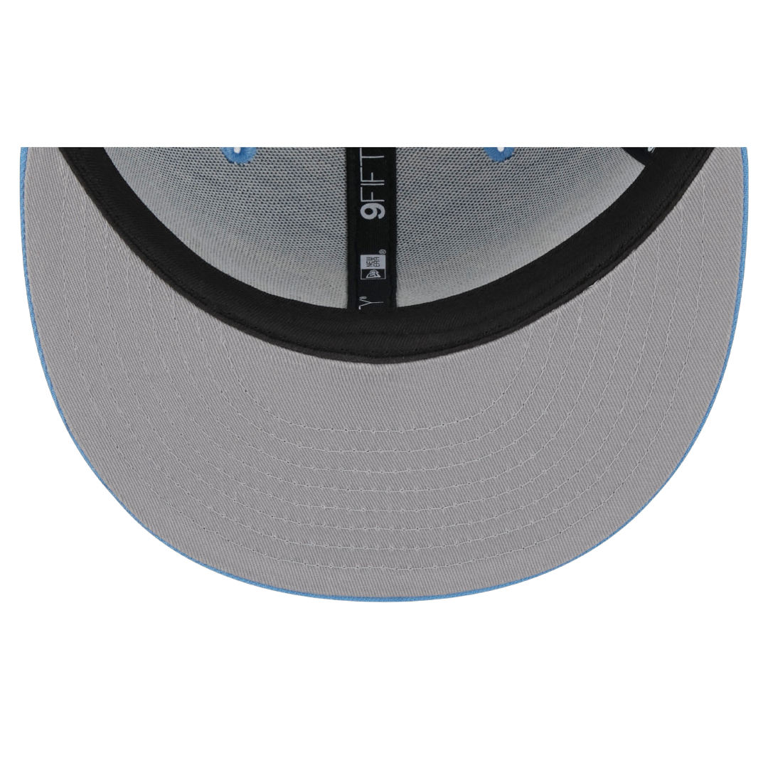 North Carolina Tar Heels Script Logo New Era Light Blue 9FIFTY Adjustable Snapback Hat