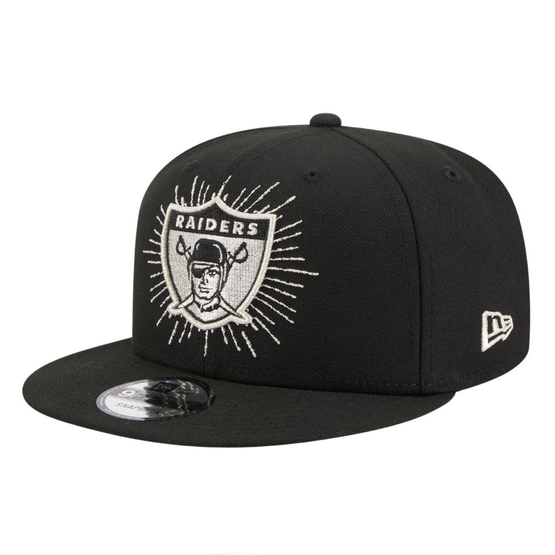 Las Vegas Raiders Metallic Burst Logo New Era Black/Silver 9FIFTY Adjustable Snapback Hat