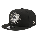 Las Vegas Raiders Metallic Burst Logo New Era Black/Silver 9FIFTY Adjustable Snapback Hat