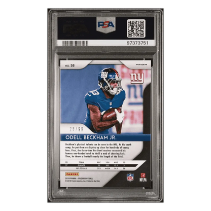 Odell Beckham Jr PSA 9 2018 Panini Prizm Blue Scope #d/ 99 Card #58