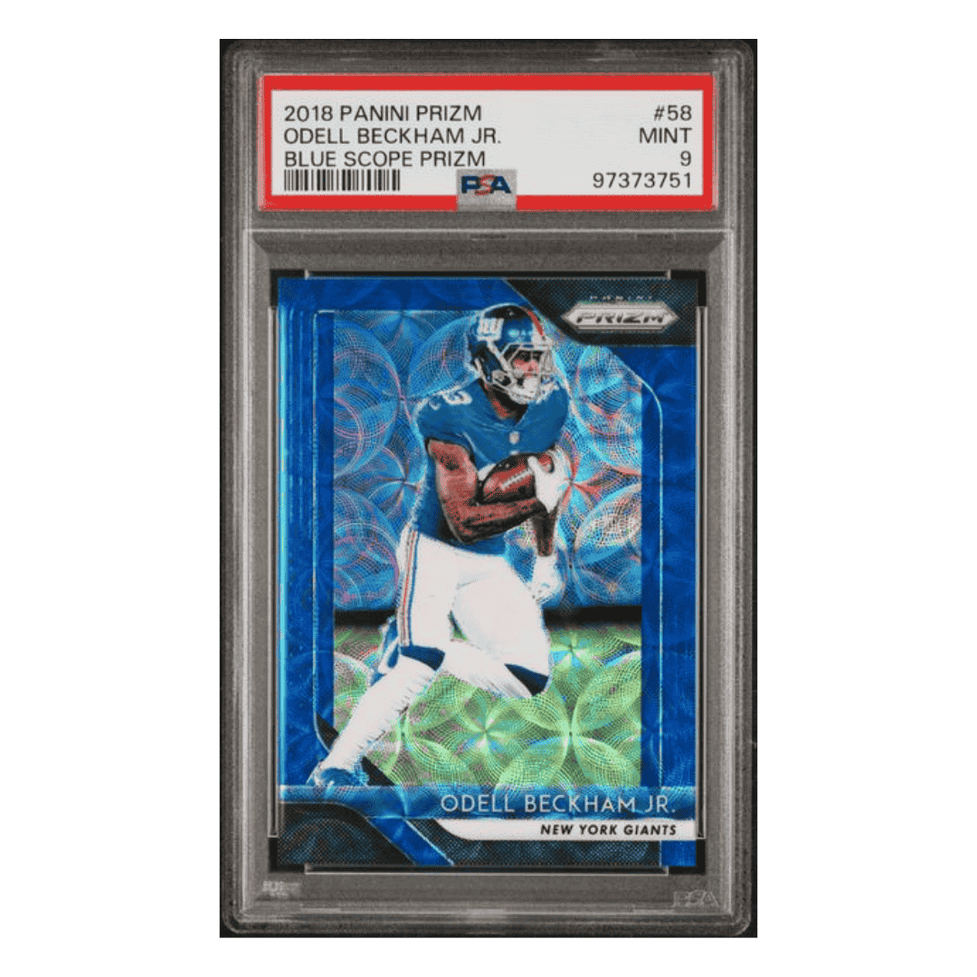 Odell Beckham Jr PSA 9 2018 Panini Prizm Blue Scope #d/ 99 Card #58