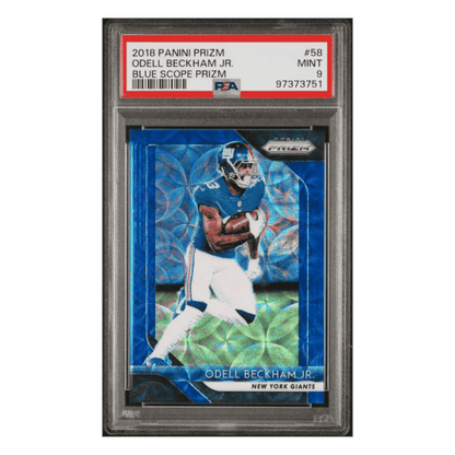 Odell Beckham Jr PSA 9 2018 Panini Prizm Blue Scope #d/ 99 Card #58