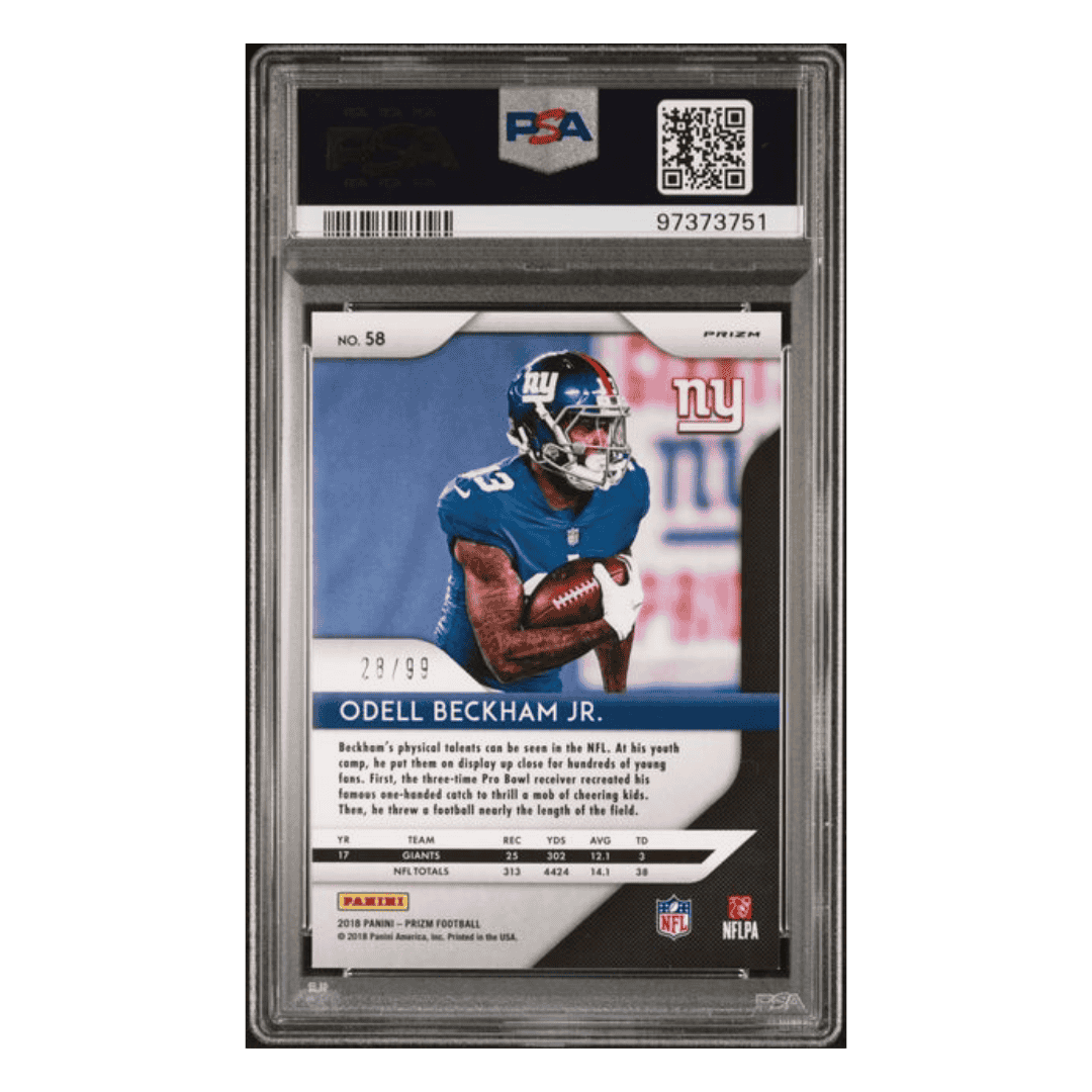 Odell Beckham Jr PSA 9 2018 Panini Prizm Blue Scope #d/ 99 Card #58