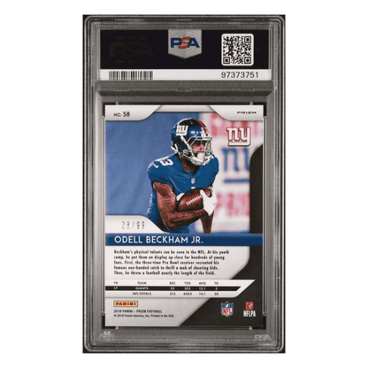 Odell Beckham Jr PSA 9 2018 Panini Prizm Blue Scope #d/ 99 Card #58
