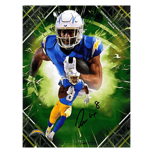 Omarion Hampton Los Angeles Chargers Fanatics 2025 Emanate Auto Green #d/ 99 8x10