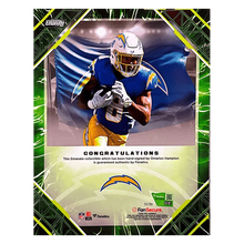 Omarion Hampton Los Angeles Chargers Fanatics 2025 Emanate Auto Green #d/ 99 8x10
