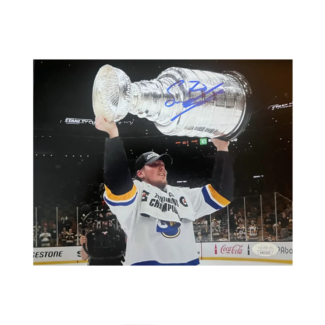 Oskar Sundqvist St Louis Blues Autographed 2019 Stanley Cup 8x10 Photo - JSA COA