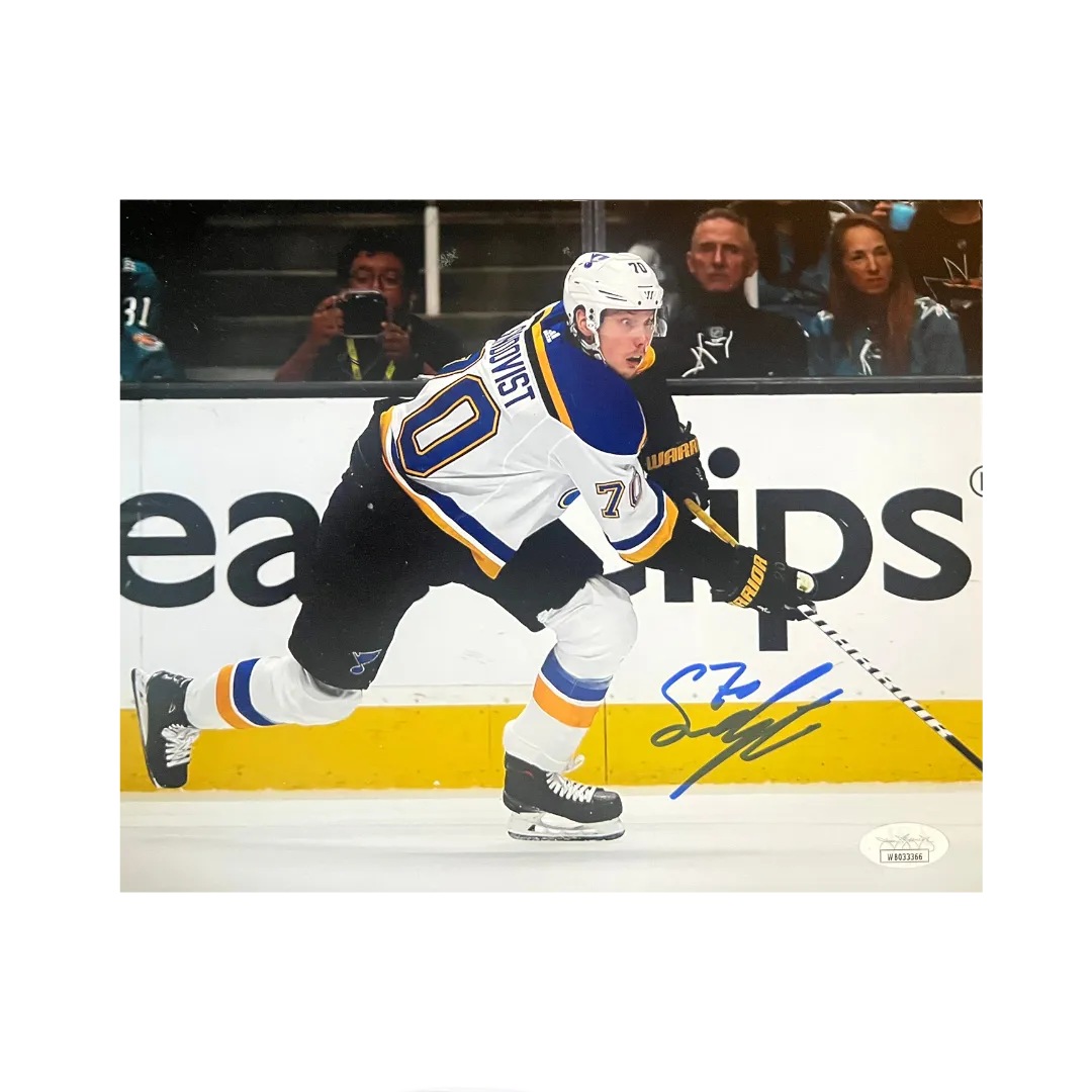 Oskar Sundqvist St Louis Blues Autographed Skating 8x10 Photo - JSA COA