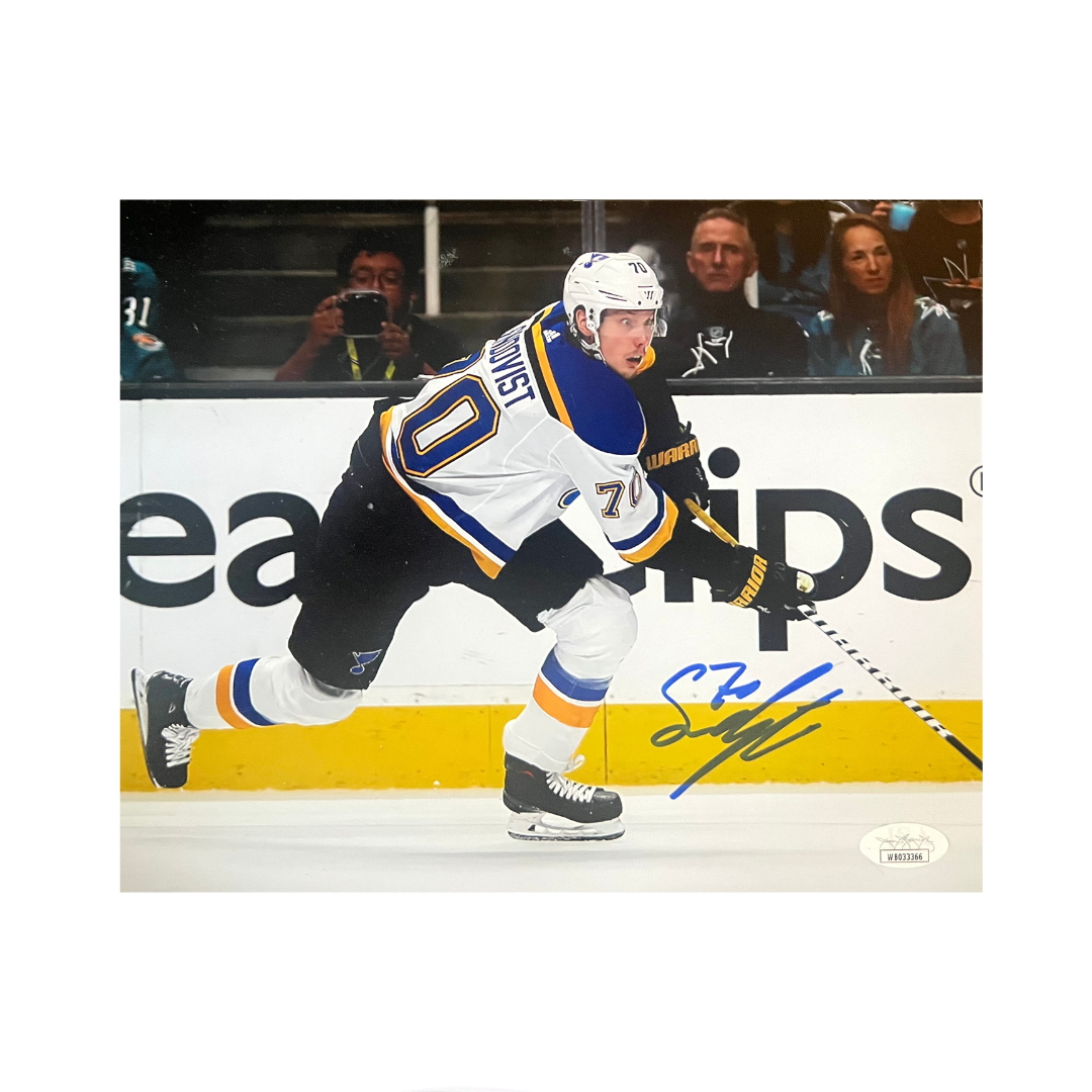 Oskar Sundqvist St Louis Blues Autographed Skating 8x10 Photo - JSA COA