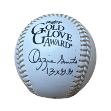 Ozzie Smith St Louis Cardinals Autographed Gold Glove Baseball with Inscription - JSA COA