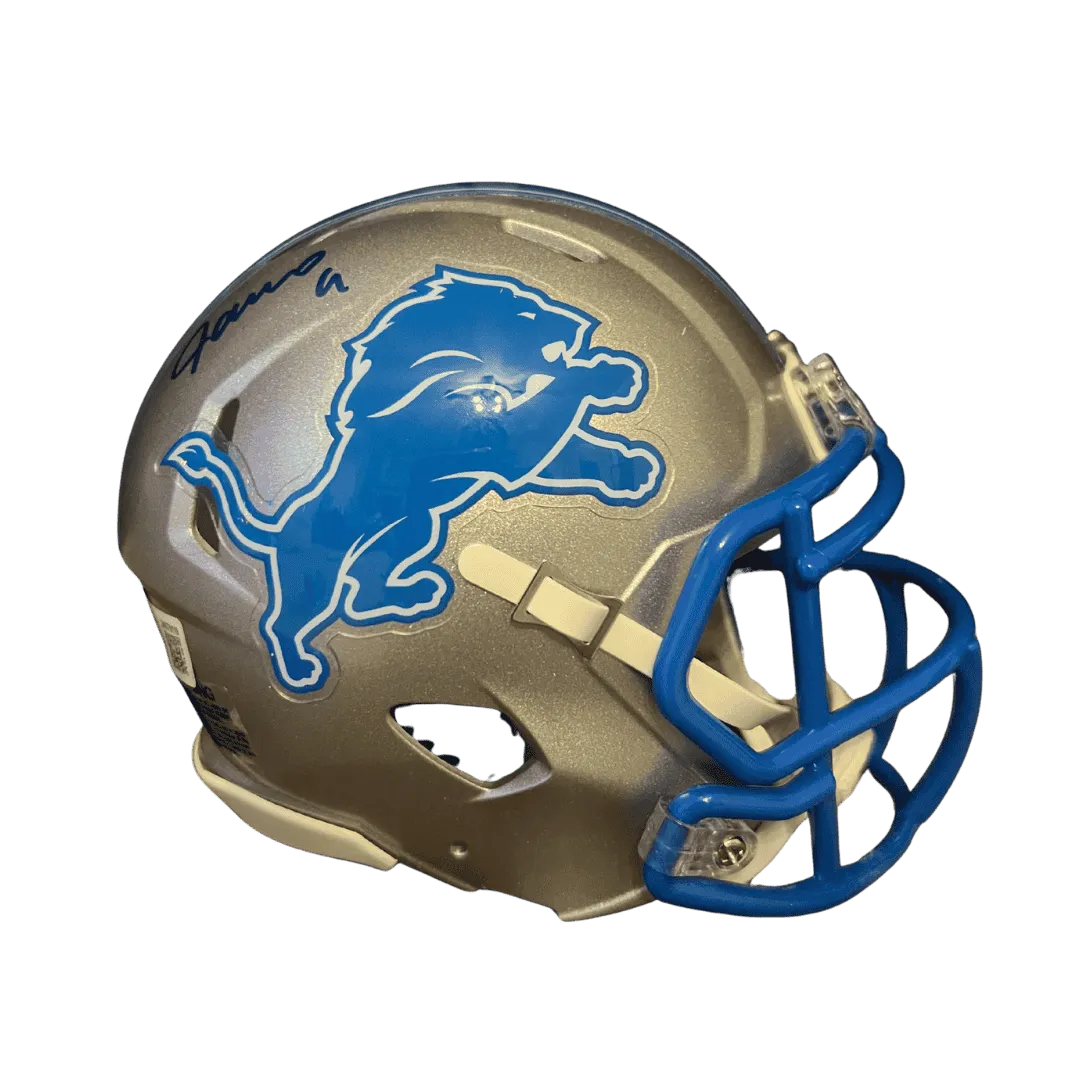 **PRICE Jameson Williams Detroit Lions Autographed Mini 2024 Speed Helmet - Beckett COA