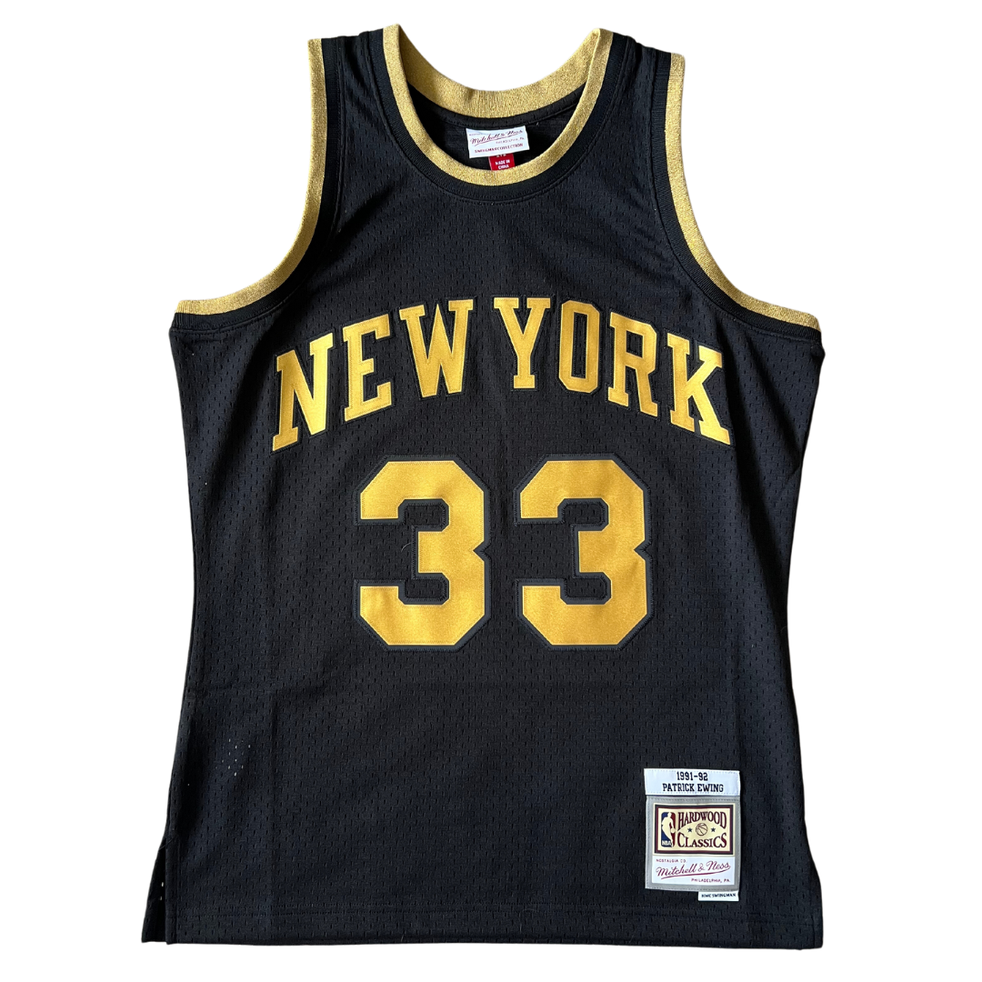 Men's Mitchell & Ness Patrick Ewing White New York Knicks Hardwood Classics  Authentic 1985 Jersey