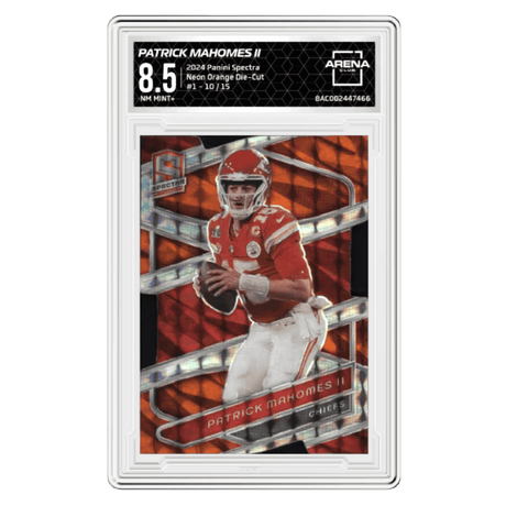 Patrick Mahomes Arena Club 8.5 2024 Panini Spectra Neon Orange Die Cut #d/ 15 Card #1