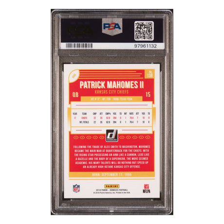 Patrick Mahomes PSA 10 2018 Panini Donruss Card #138