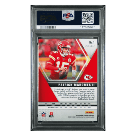 Patrick Mahomes PSA 10 2020 Panini Mosaic No Huddle Silver Card #1